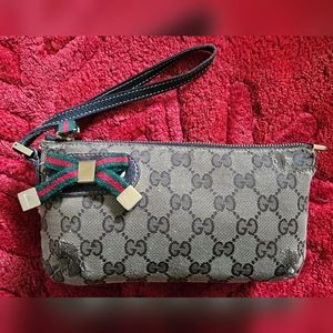 Authentic Gucci Monogram Pouch Princy Wristlet - image 1